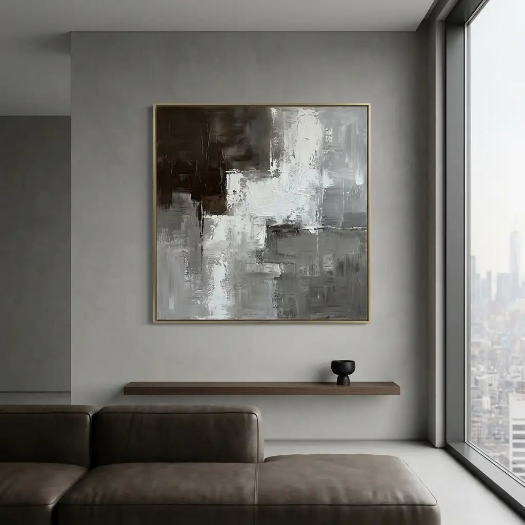 Grey Neutral Abstract Wall Art TA026 - Tactile Atelier