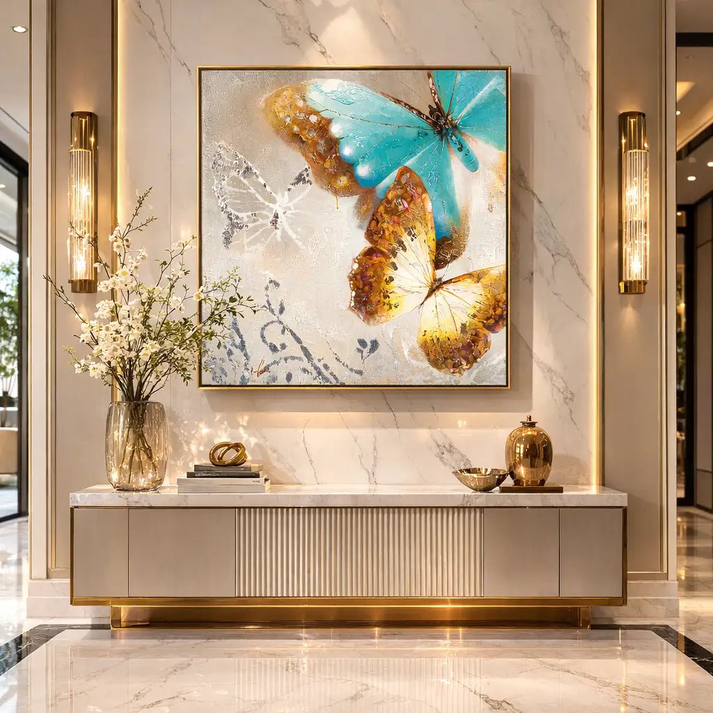 Hand-Painted Butterfly Wall Art TA045 - Tactile Atelier