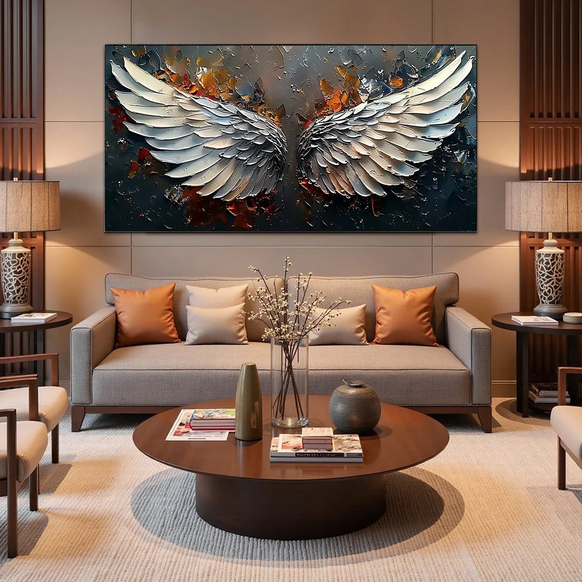 Luxury Textured Angel Wings Wall Art MT356 - Tactile Atelier