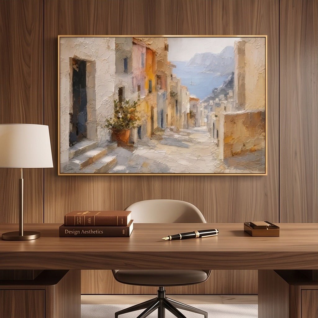 Mediterranean Coastal Village Wall Art #TO172