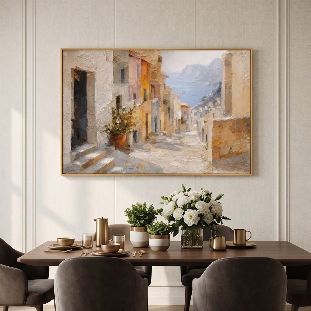 Mediterranean Coastal Village Wall Art #TO172