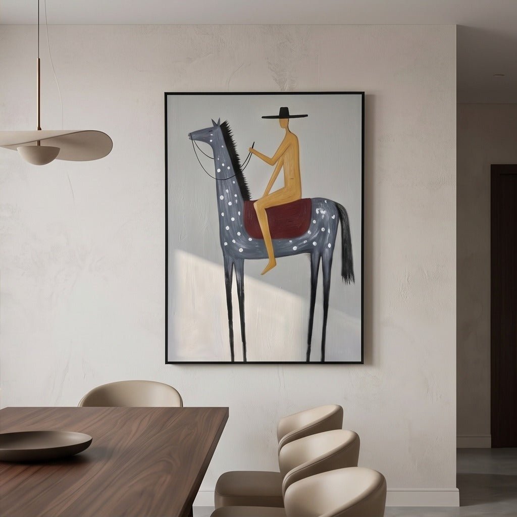 Minimal Horse & Rider Wall Art TO694 - Tactile Atelier