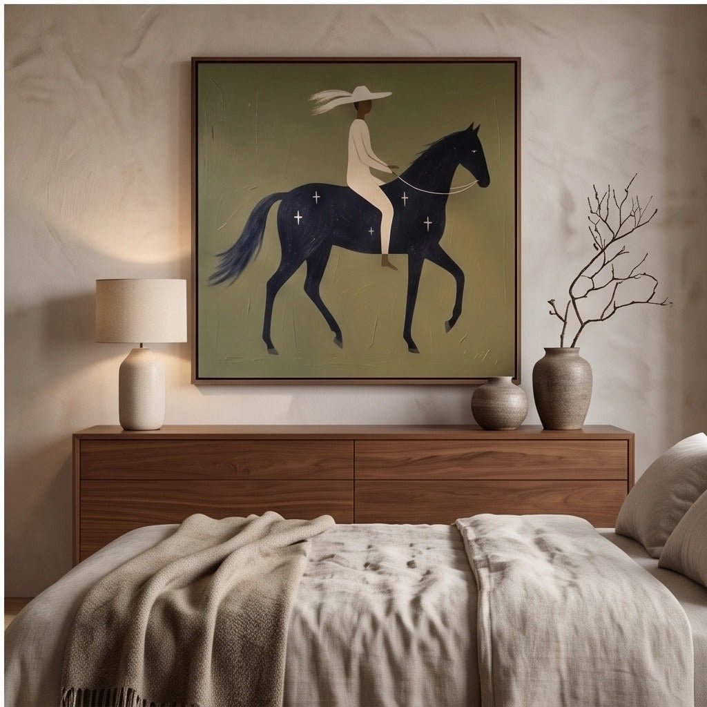 Minimal Horse & Rider Wall Art TO728 - Tactile Atelier