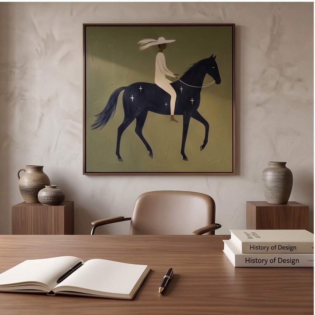 Minimal Horse & Rider Wall Art TO728 - Tactile Atelier