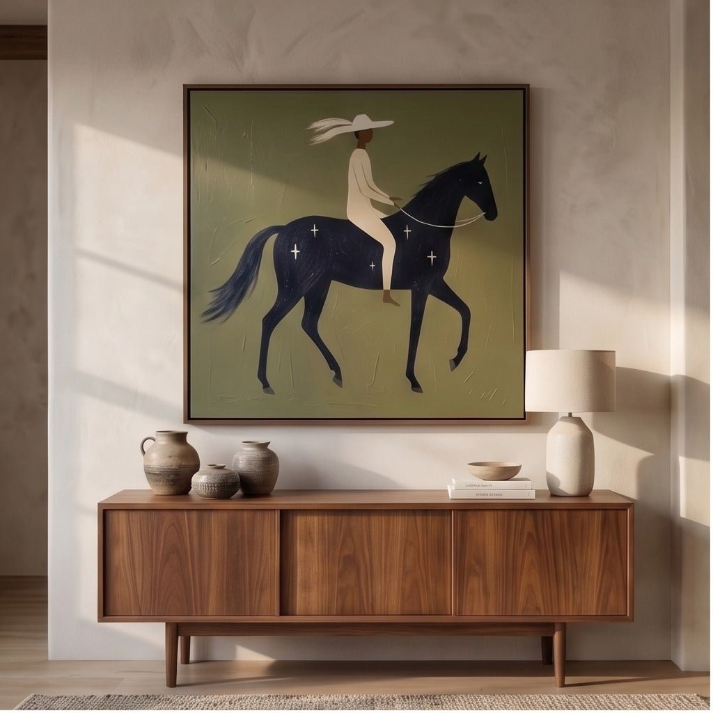 Minimal Horse & Rider Wall Art TO728 - Tactile Atelier