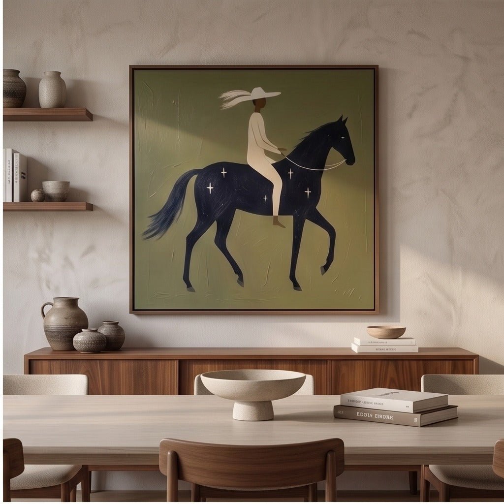 Minimal Horse & Rider Wall Art TO728 - Tactile Atelier