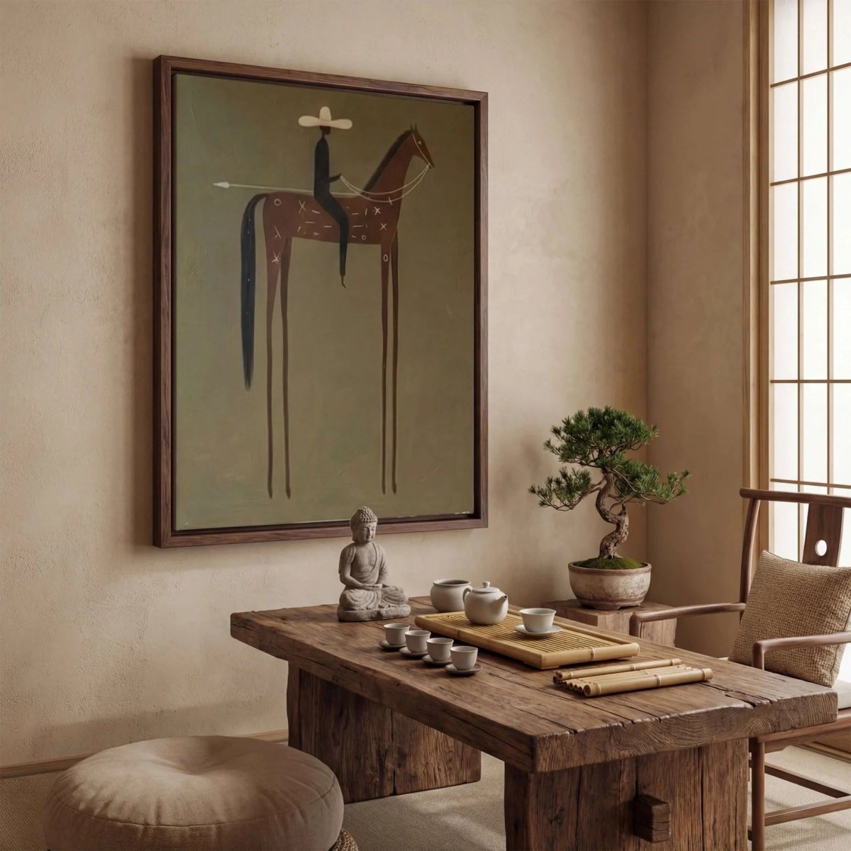 Minimal Surreal Horse Wall Art MC541 - Tactile Atelier