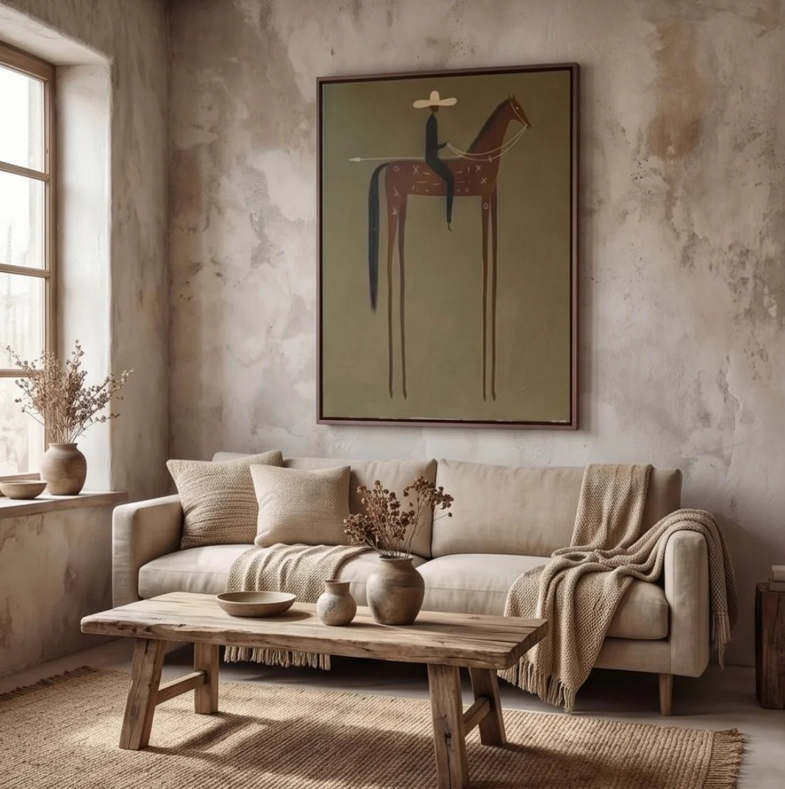 Minimal Surreal Horse Wall Art MC541 - Tactile Atelier