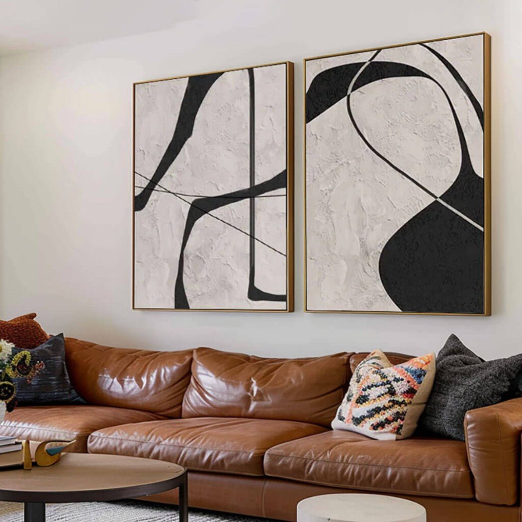 Minimalist Abstract Diptych Wall Art MT316 - Tactile Atelier