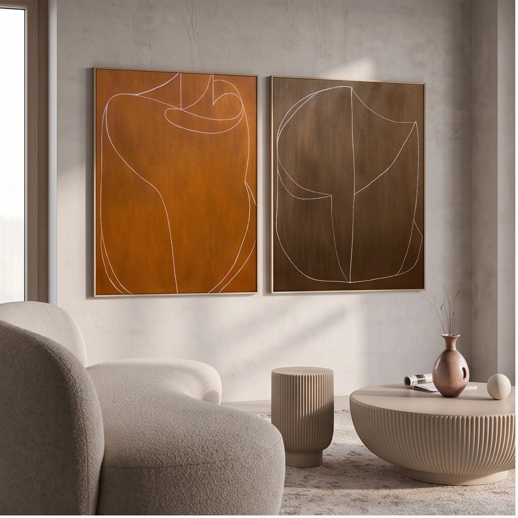 Minimalist Abstract Line Wall Art TO125 - Tactile Atelier