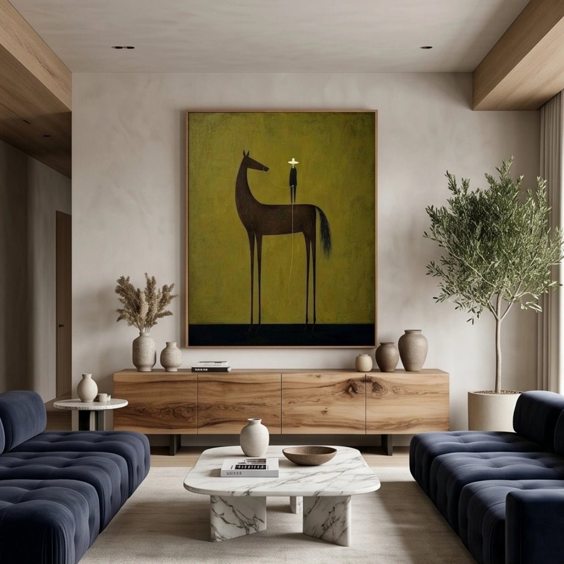 Minimalist Horse Wall Art MT008 - Tactile Atelier