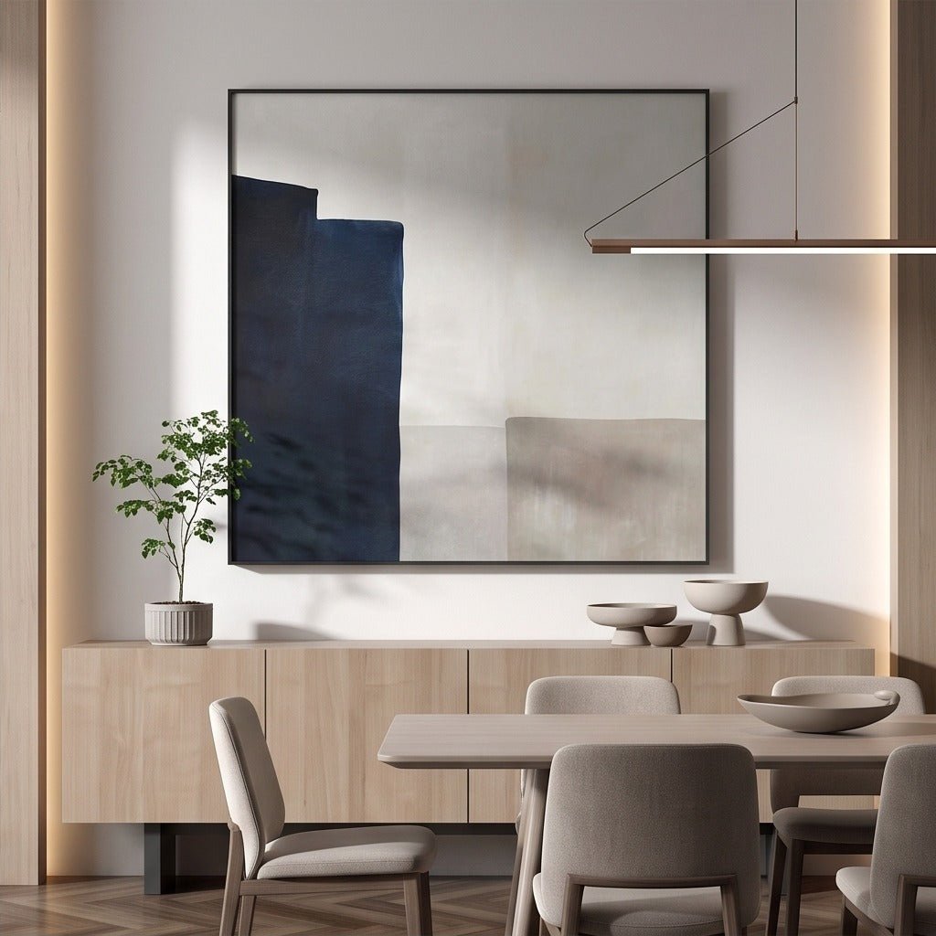 Minimalist Navy Abstract Wall Art TO130 - Tactile Atelier