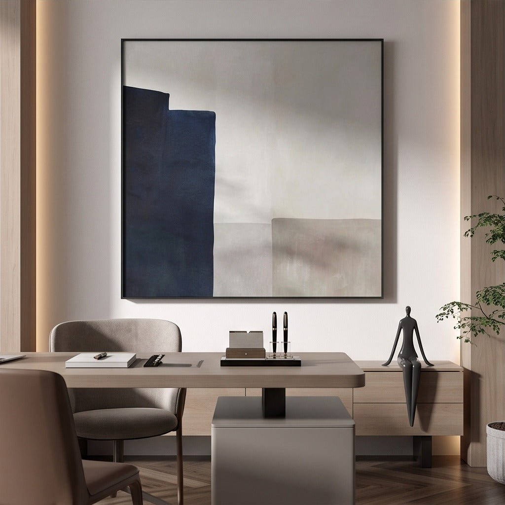 Minimalist Navy Abstract Wall Art TO130 - Tactile Atelier