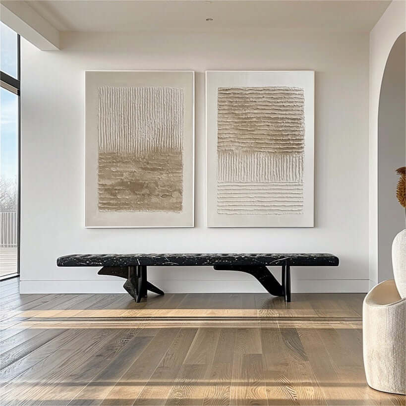 Minimalist Vertical Abstract Canvas Set MT317 - Tactile Atelier