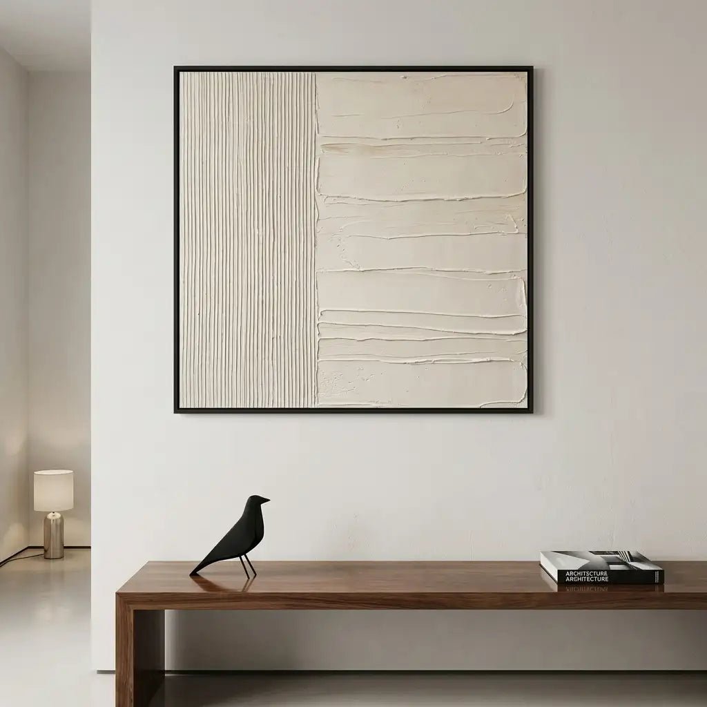 Modern Abstract Beige Painting TA201 - Tactile Atelier