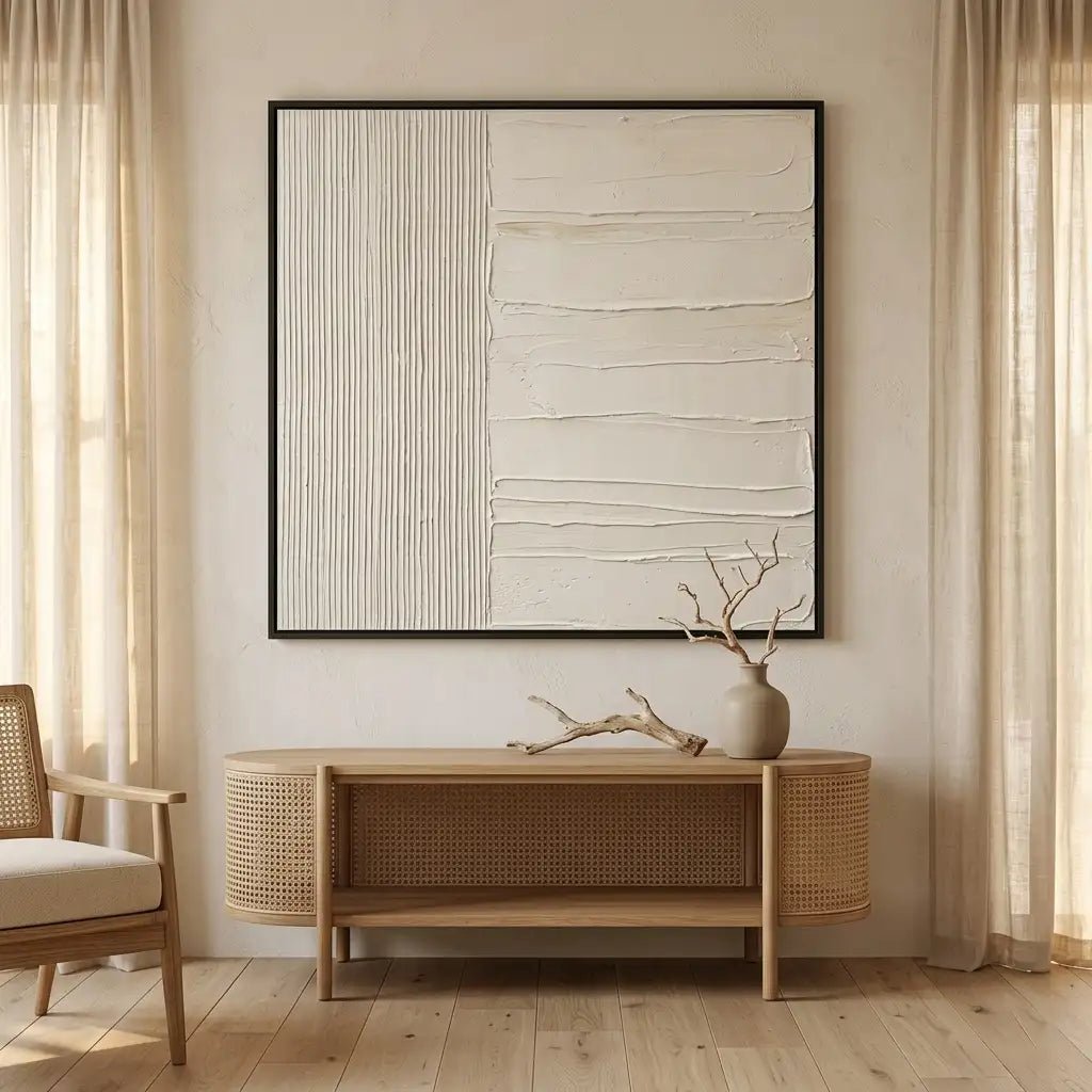 Modern Abstract Beige Painting TA201 - Tactile Atelier