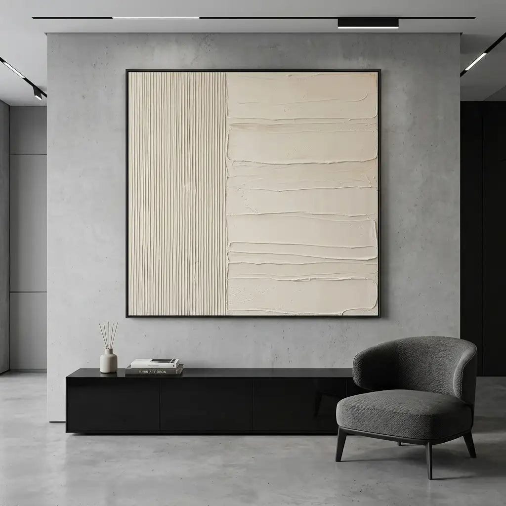Modern Abstract Beige Painting TA201 - Tactile Atelier