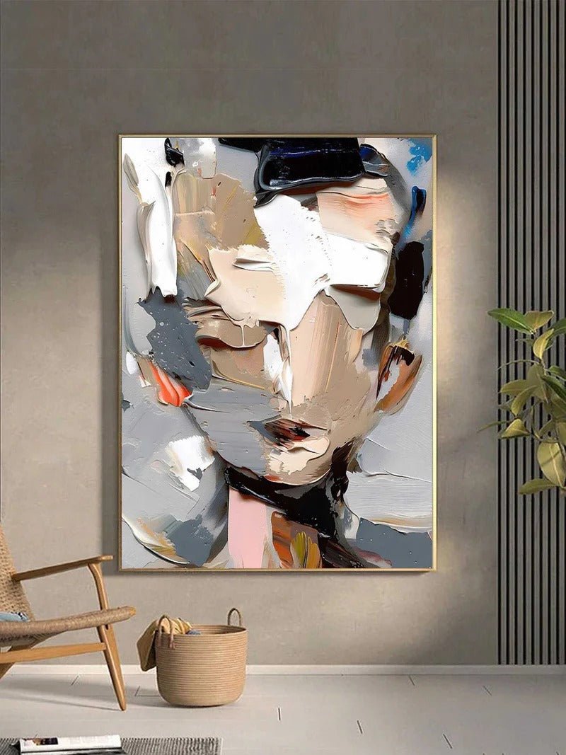Modern Abstract Portrait Wall Art MT054 - Tactile Atelier