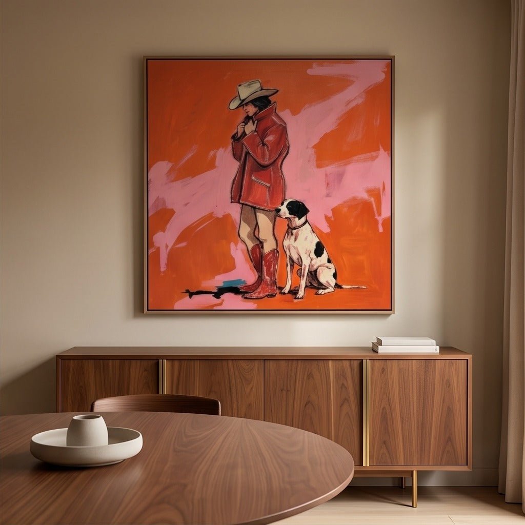 Modern Dog & Rider Wall Art TO120 - Tactile Atelier