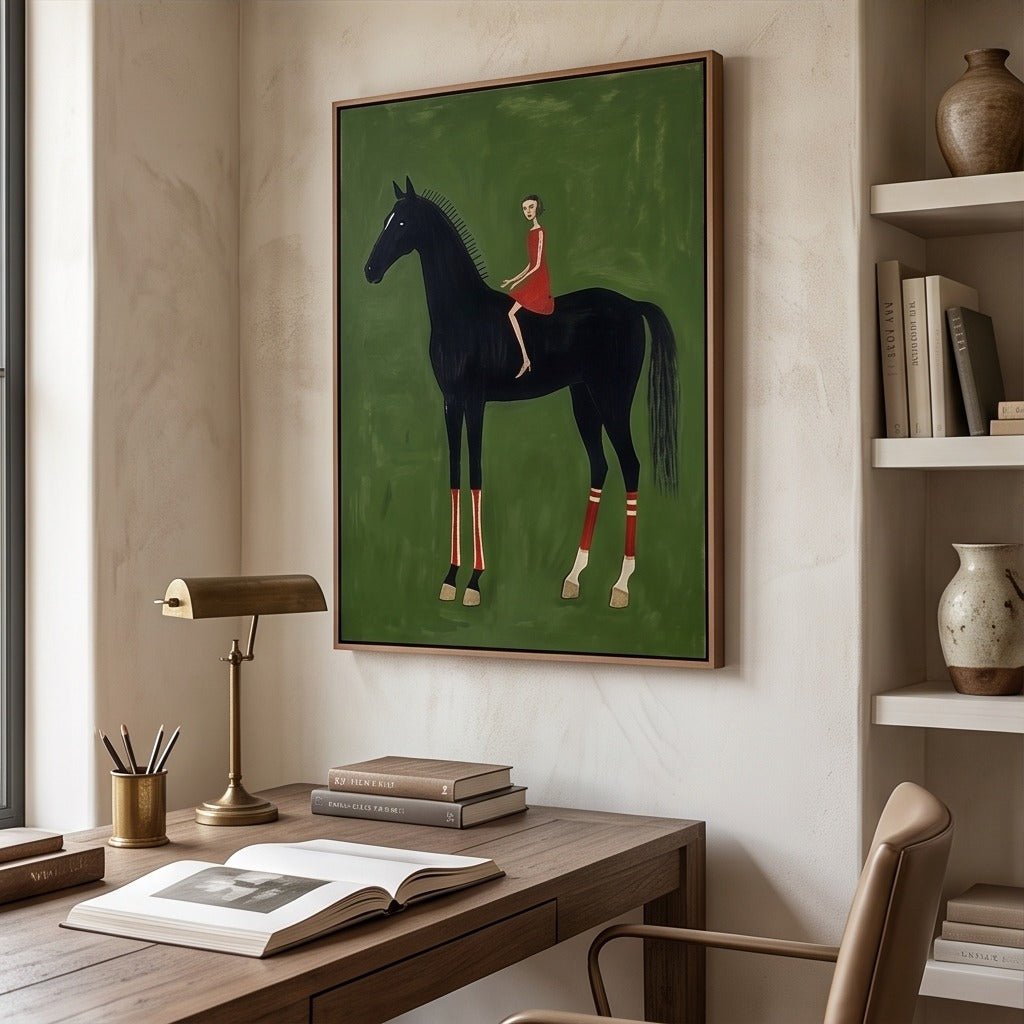 Modern Horse and Rider Wall Art #TO078 - Tactile Atelier