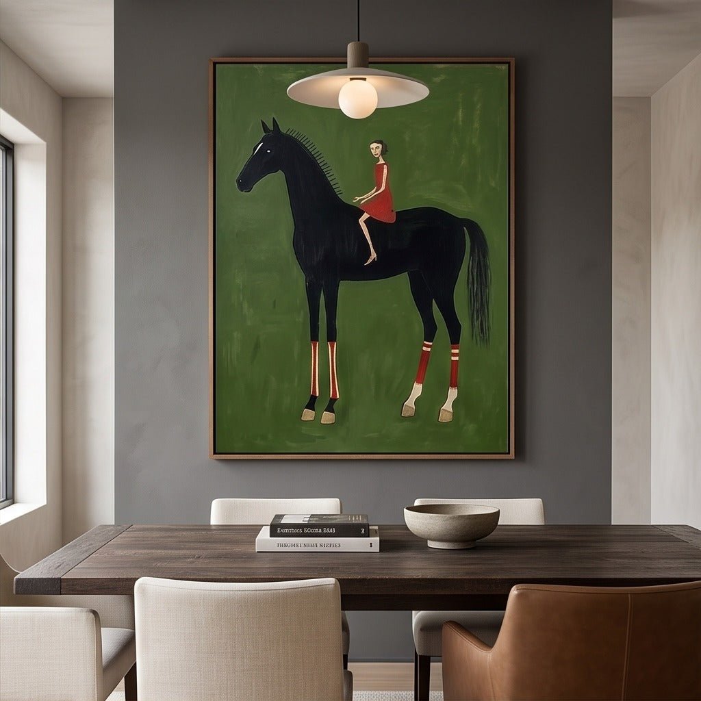 Modern Horse and Rider Wall Art #TO078 - Tactile Atelier