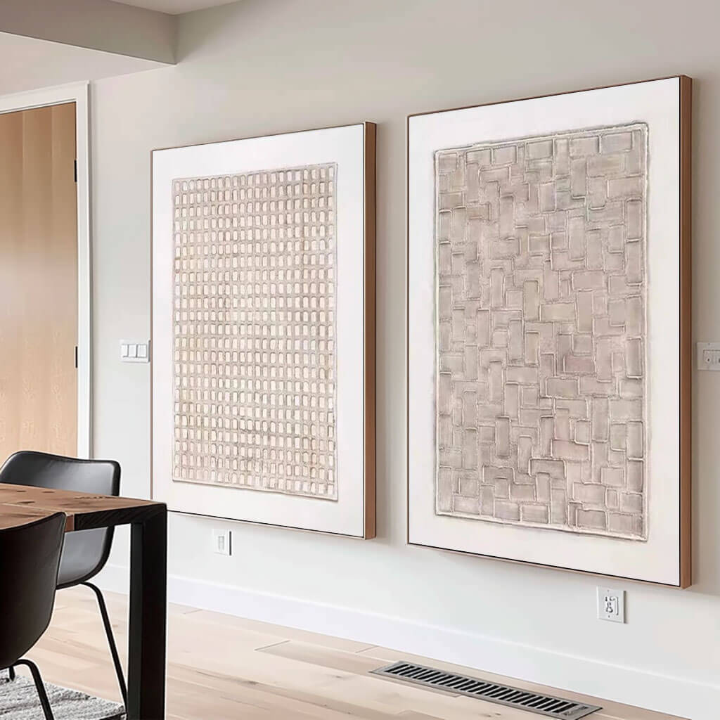Neutral Abstract Canvas Set MT322 - Tactile Atelier