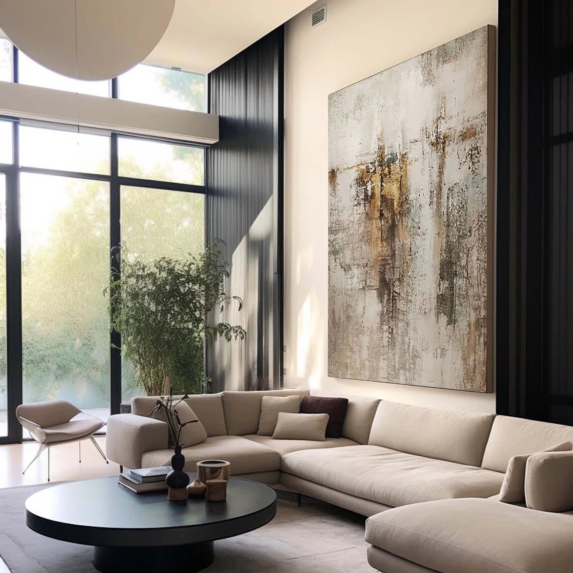 Neutral Abstract Gold Wall Art MT330 - Tactile Atelier