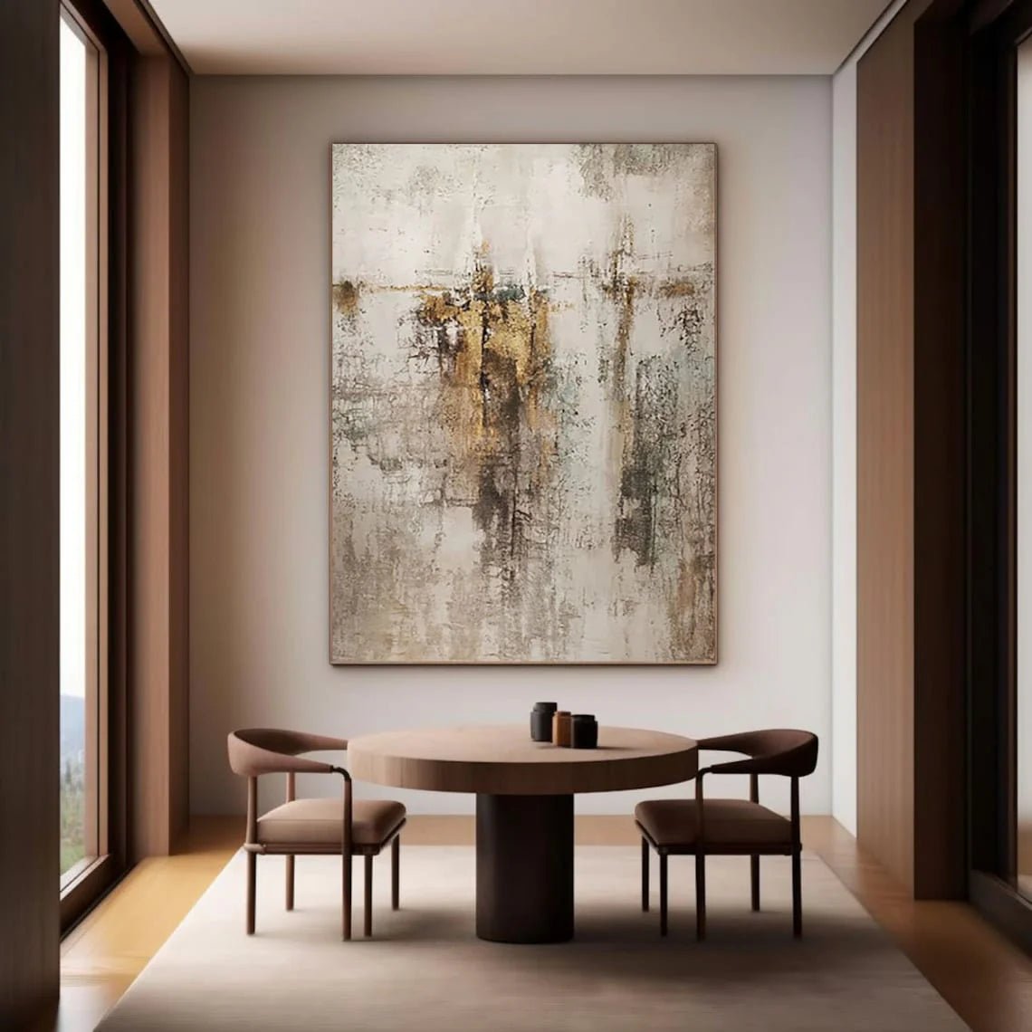 Neutral Abstract Gold Wall Art MT330 - Tactile Atelier