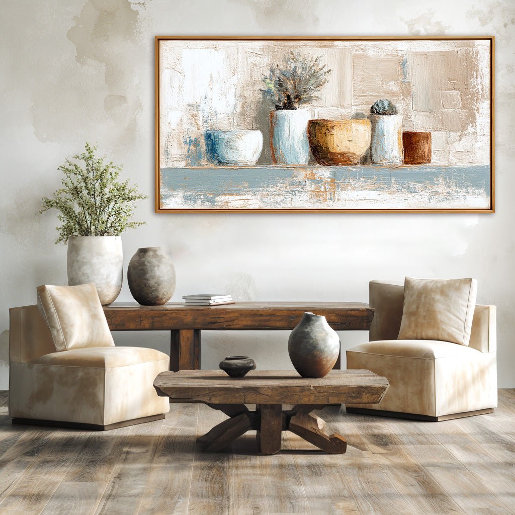 Neutral Abstract Still Life Wall Art MT343 - Tactile Atelier