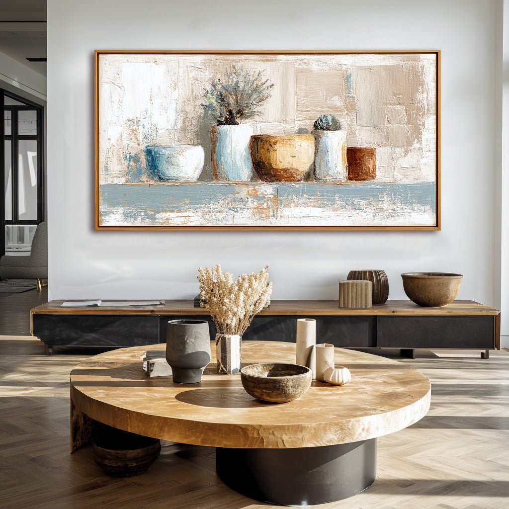 Neutral Abstract Still Life Wall Art MT343 - Tactile Atelier