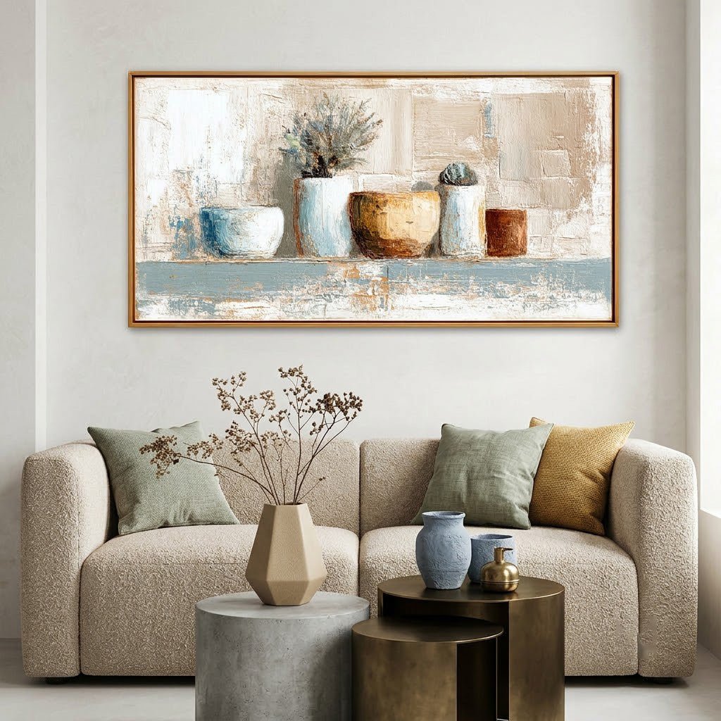 Neutral Abstract Still Life Wall Art MT343 - Tactile Atelier