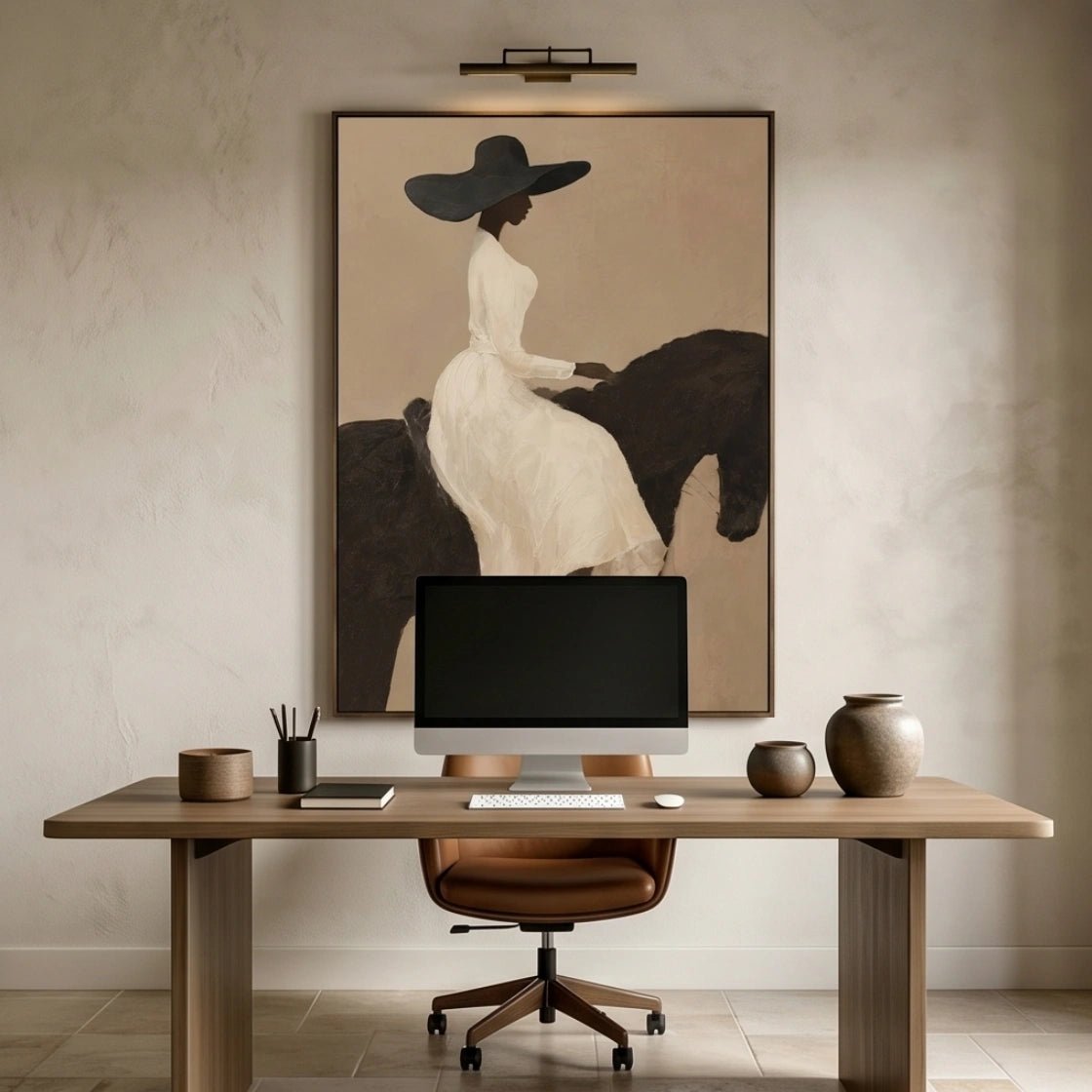 Neutral Figurative Equestrian Wall Art MT011 - Tactile Atelier