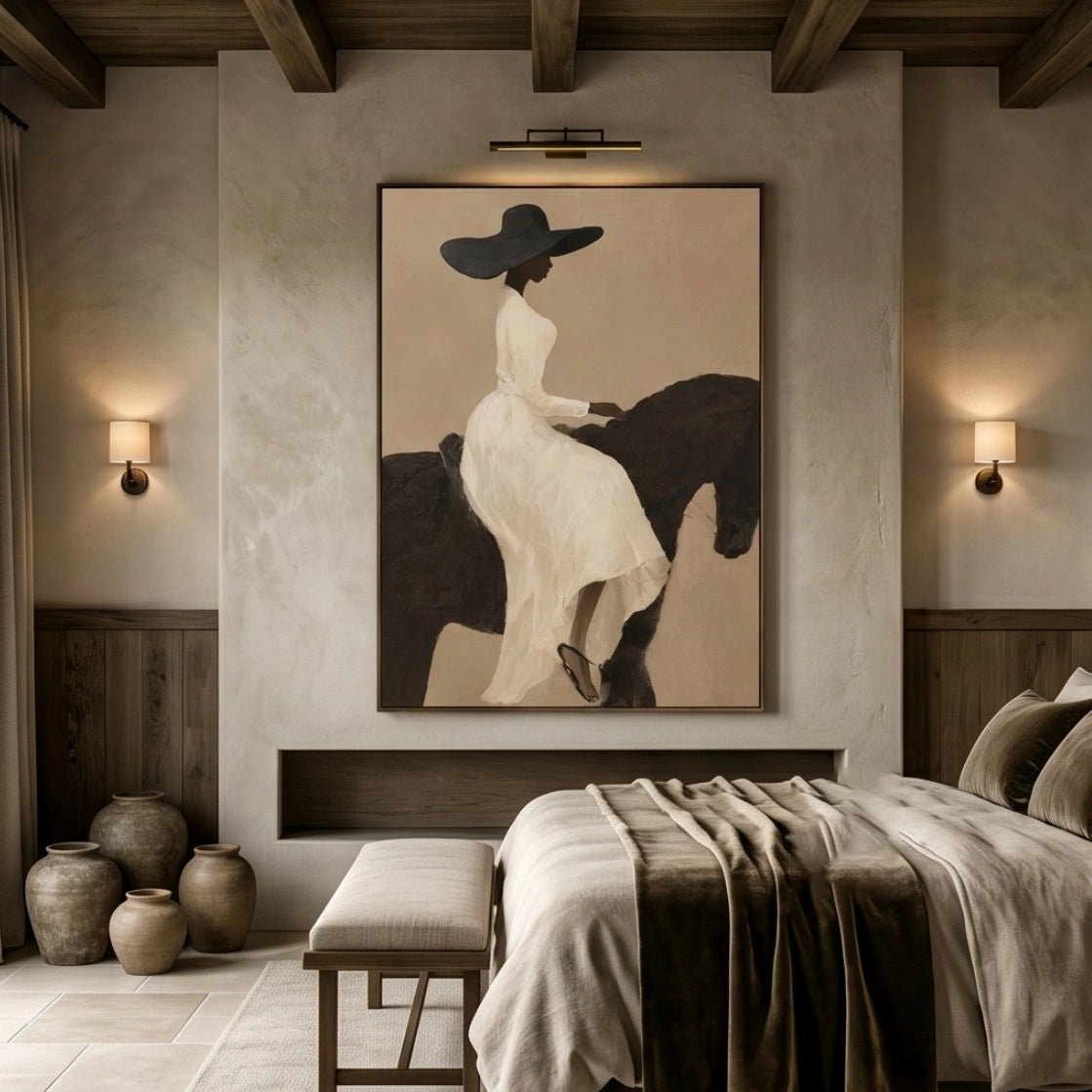 Neutral Figurative Equestrian Wall Art MT011 - Tactile Atelier