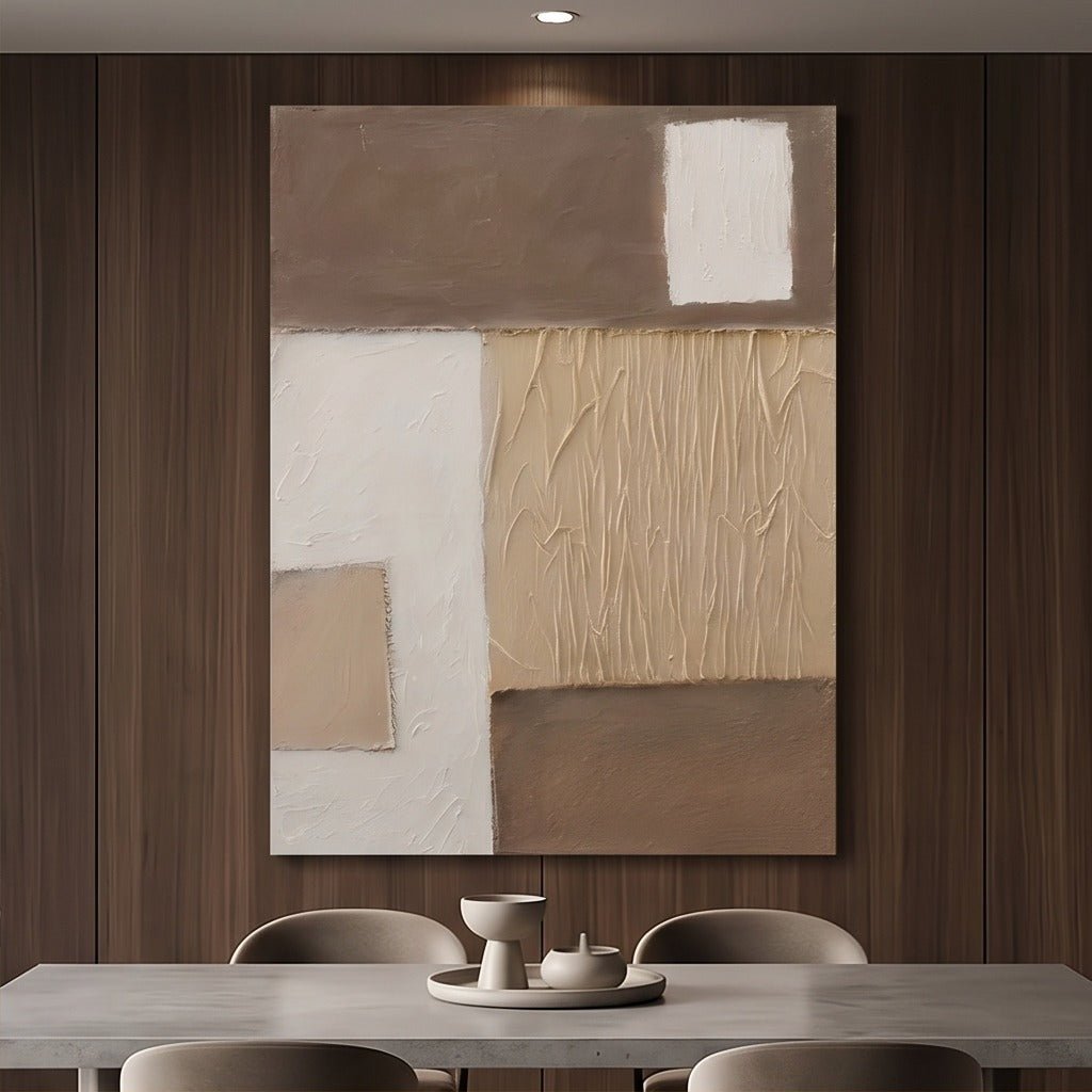 Neutral Geometric Abstract Wall Art #TO187 - Tactile Atelier