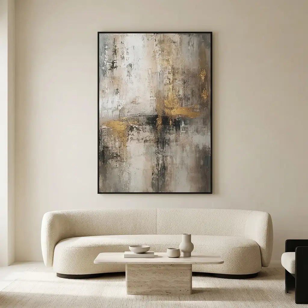 Neutral Gold Abstract Wall Art MT031 - Tactile Atelier