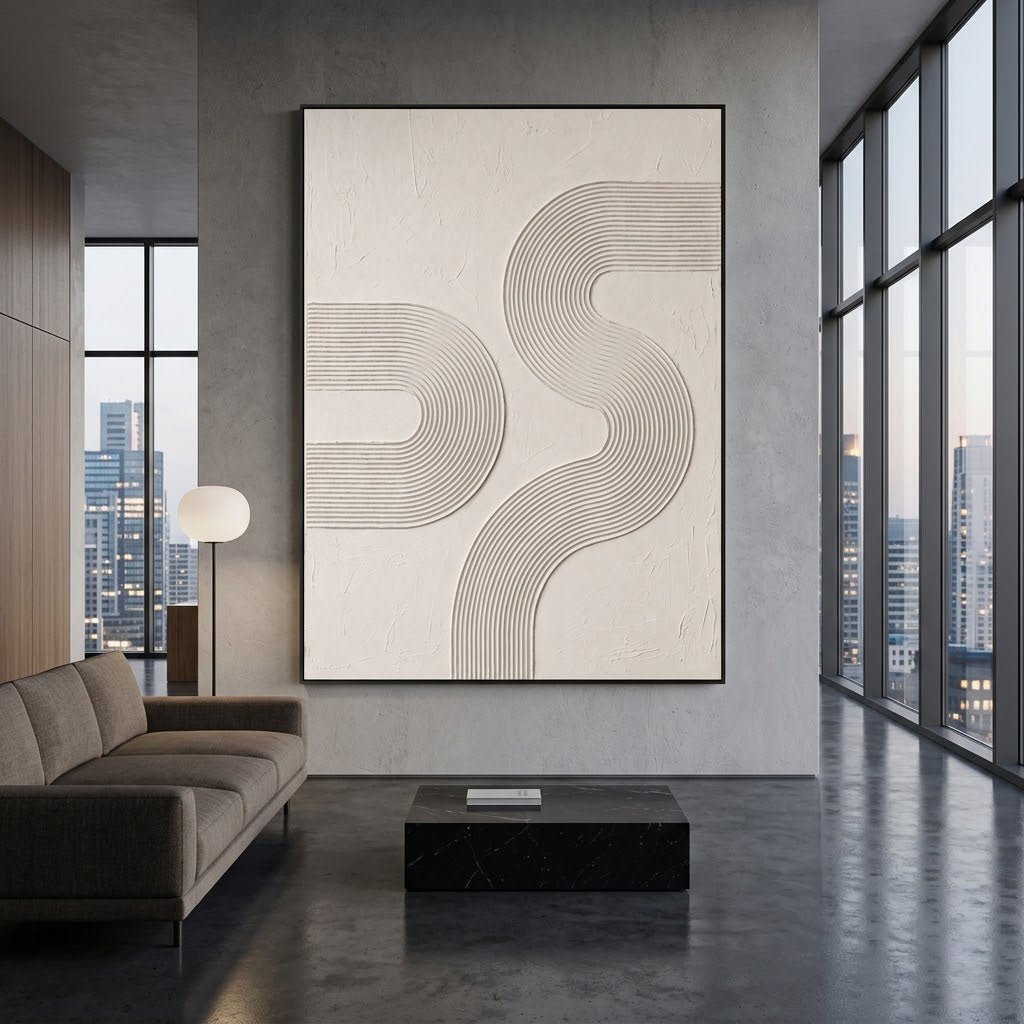 Neutral Line Abstract Wall Art MT022 - Tactile Atelier