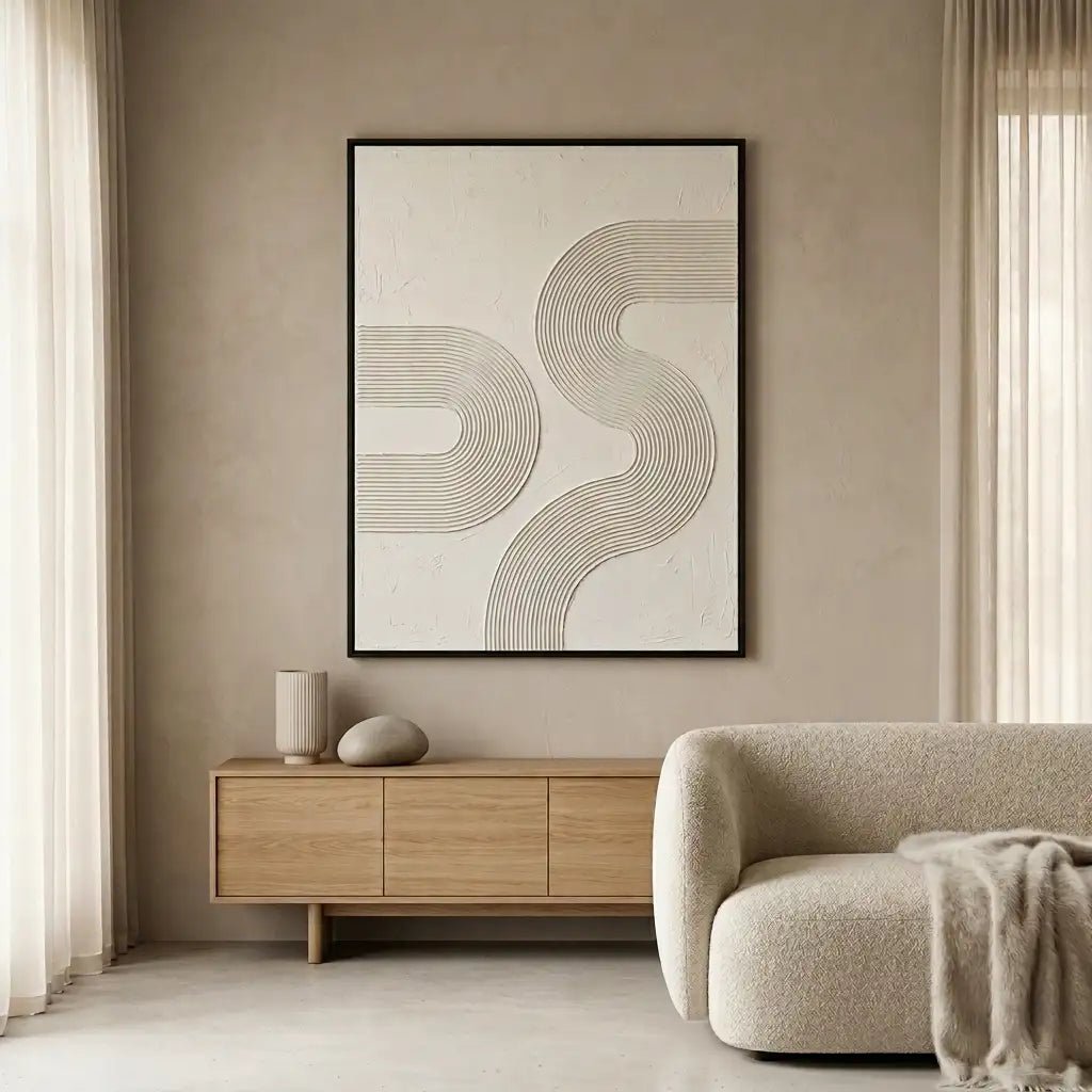 Neutral Line Abstract Wall Art MT022 - Tactile Atelier