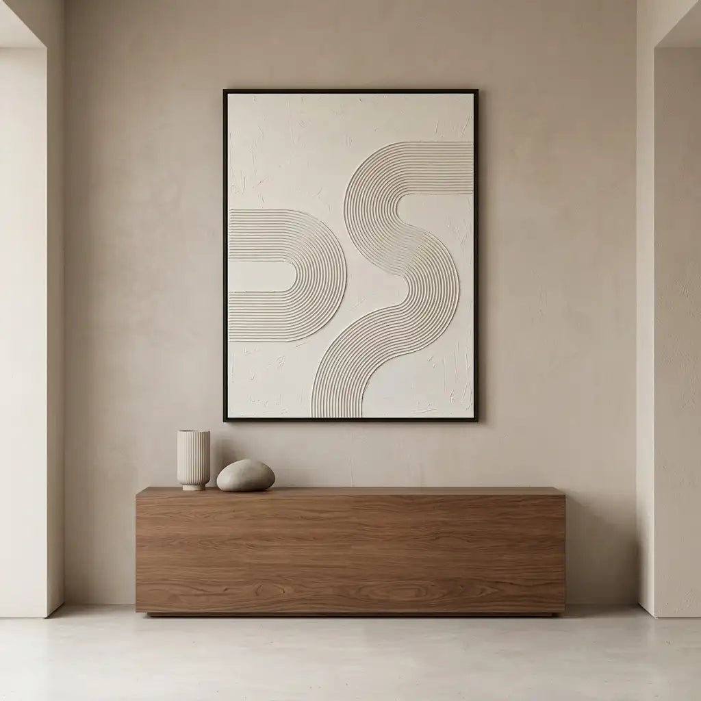 Neutral Line Abstract Wall Art MT022 - Tactile Atelier
