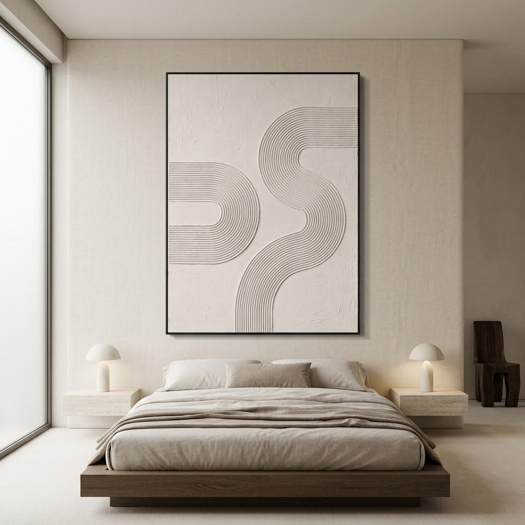 Neutral Line Abstract Wall Art MT022 - Tactile Atelier
