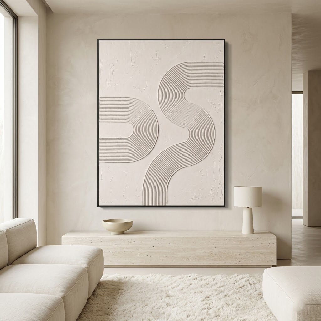 Neutral Line Abstract Wall Art MT022 - Tactile Atelier