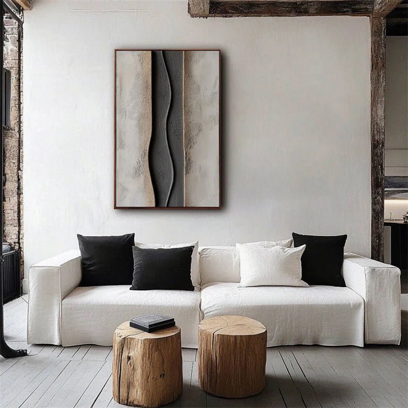 Neutral Textured Abstract Wall Art MT001 - Tactile Atelier