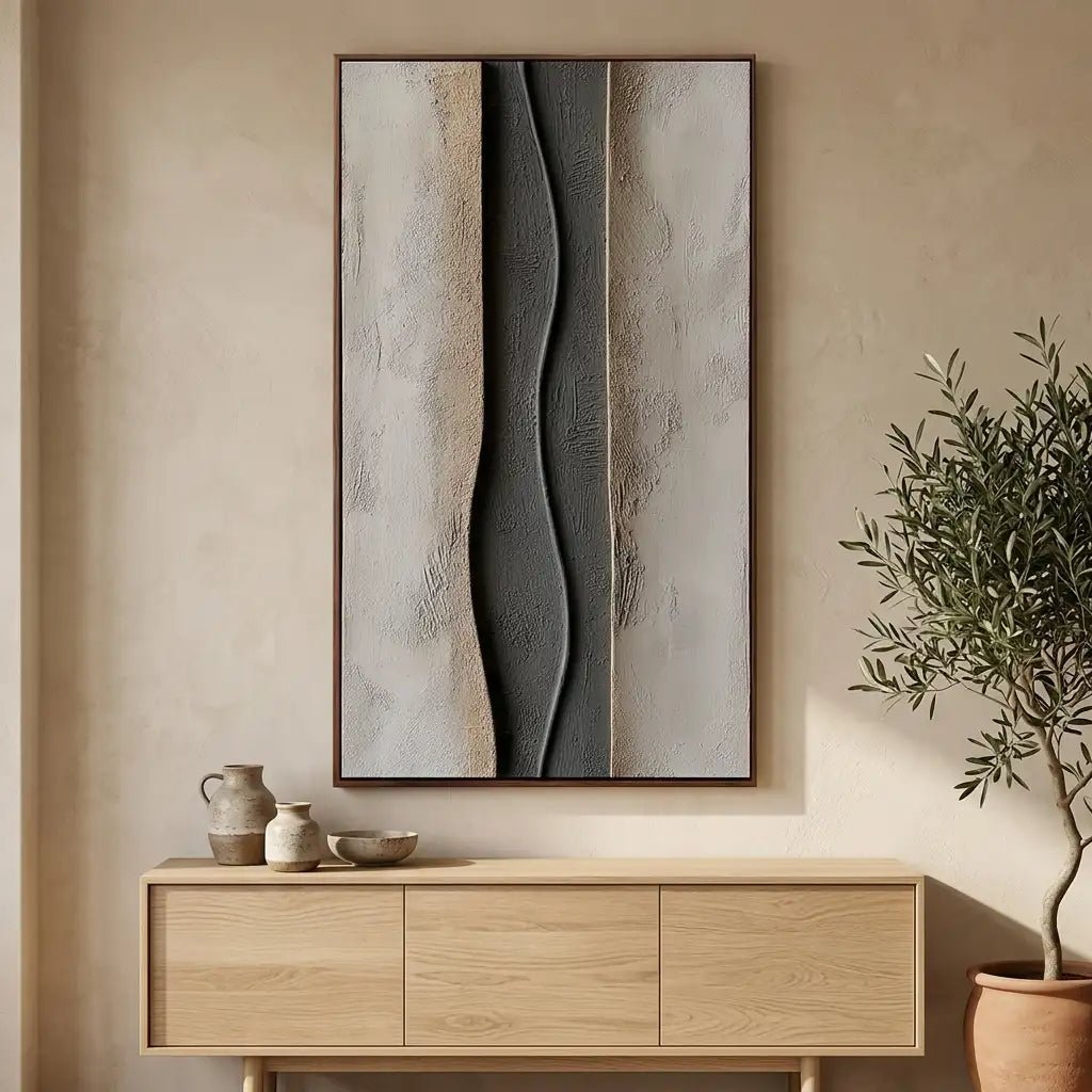 Neutral Textured Abstract Wall Art MT001 - Tactile Atelier