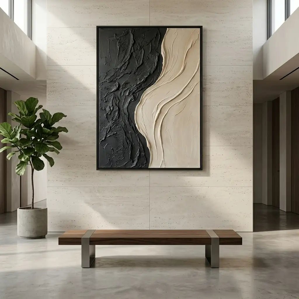 Neutral Textured Abstract Wall Art MT018 - Tactile Atelier