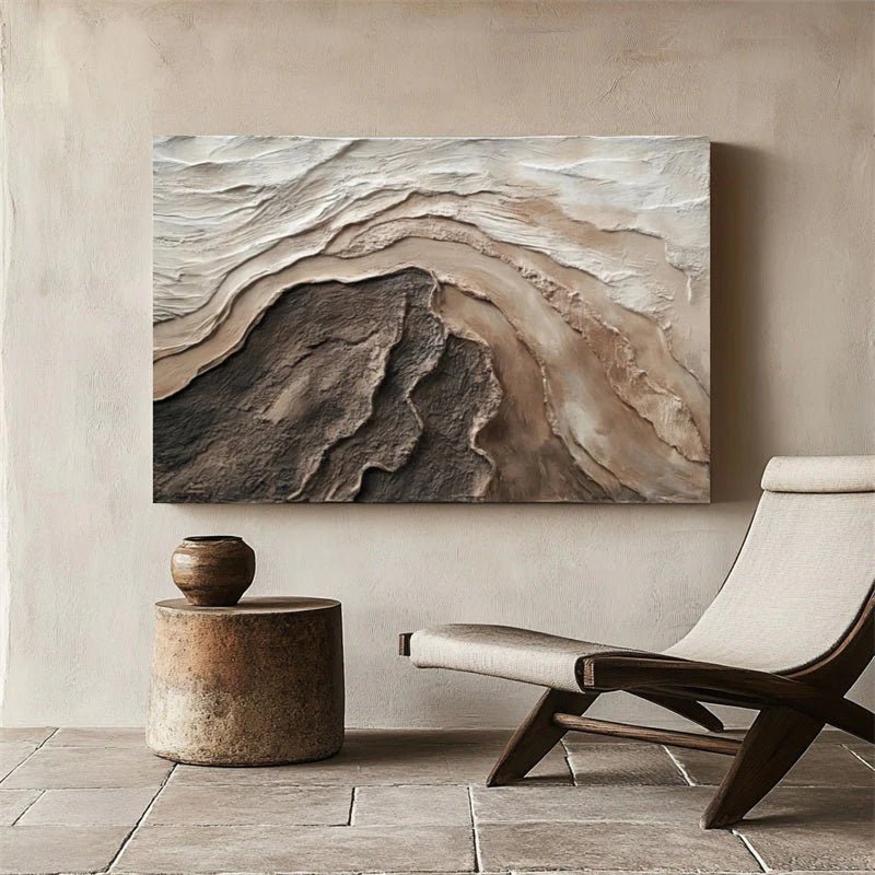 Neutral Textured Abstract Wall Art MT401 - Tactile Atelier