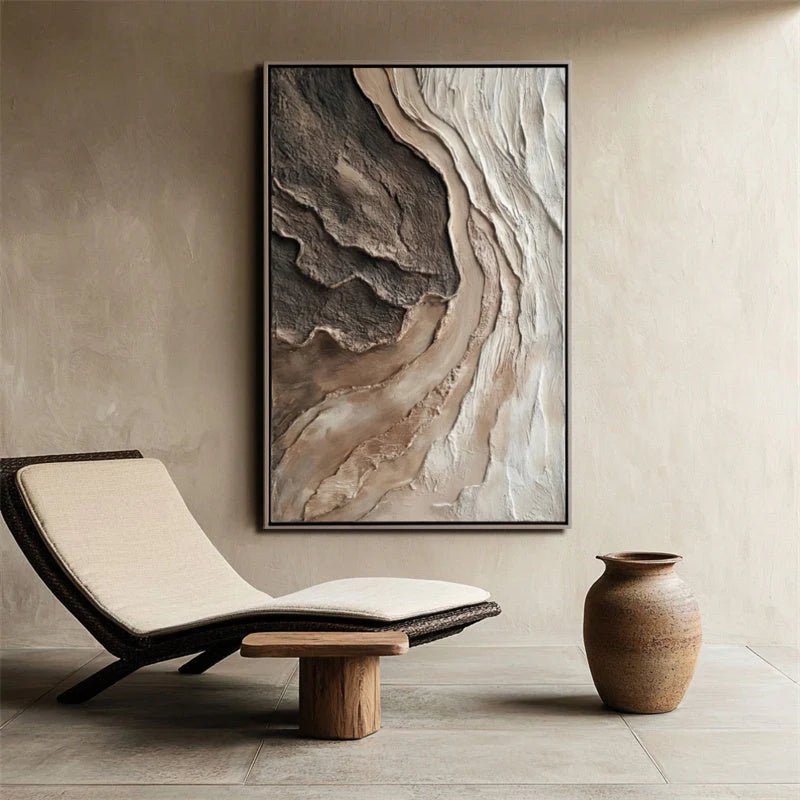 Neutral Textured Abstract Wall Art MT401 - Tactile Atelier
