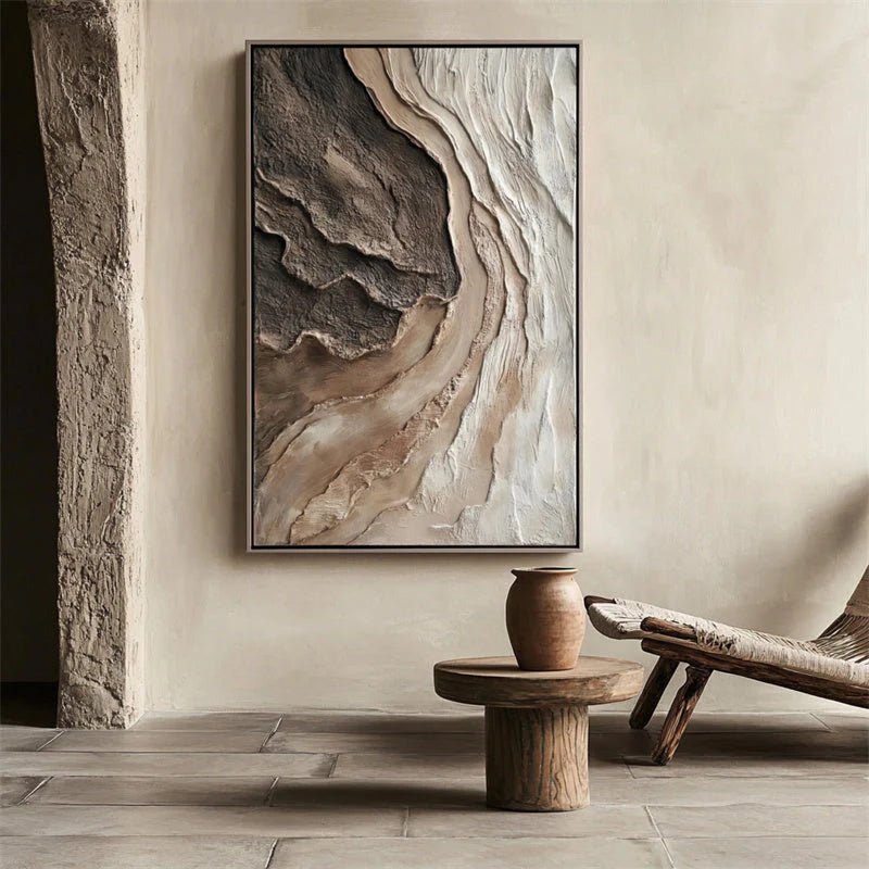 Neutral Textured Abstract Wall Art MT401 - Tactile Atelier