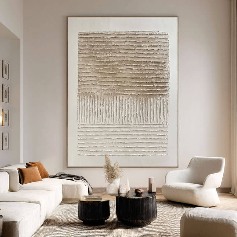 Neutral Textured Abstract Wall Art MT837 - Tactile Atelier