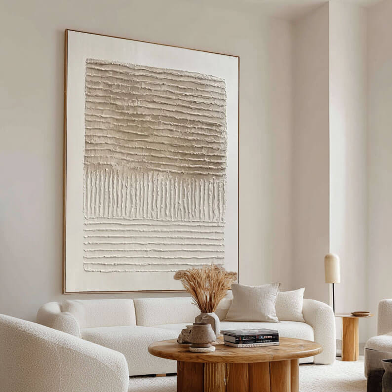 Neutral Textured Abstract Wall Art MT837 - Tactile Atelier