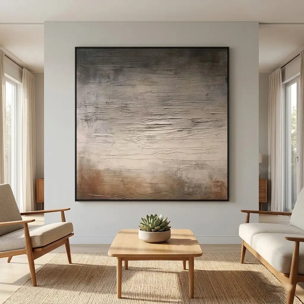 Neutral Textured Abstract Wall Art TA045 - Tactile Atelier