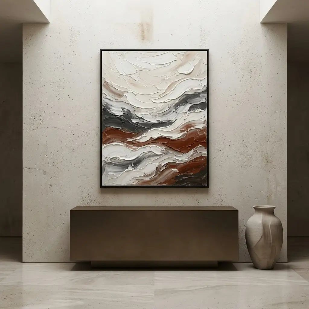 Neutral Textured Abstract Wall Art TA050 - Tactile Atelier